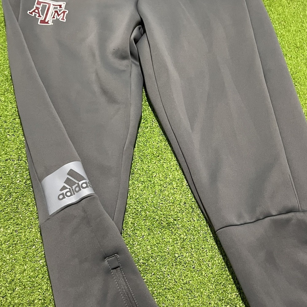 Texas A&M Team Issue Sweatpants Med.‎ Aggie Football Training Gray Ankle Zip - Picture 4 of 9